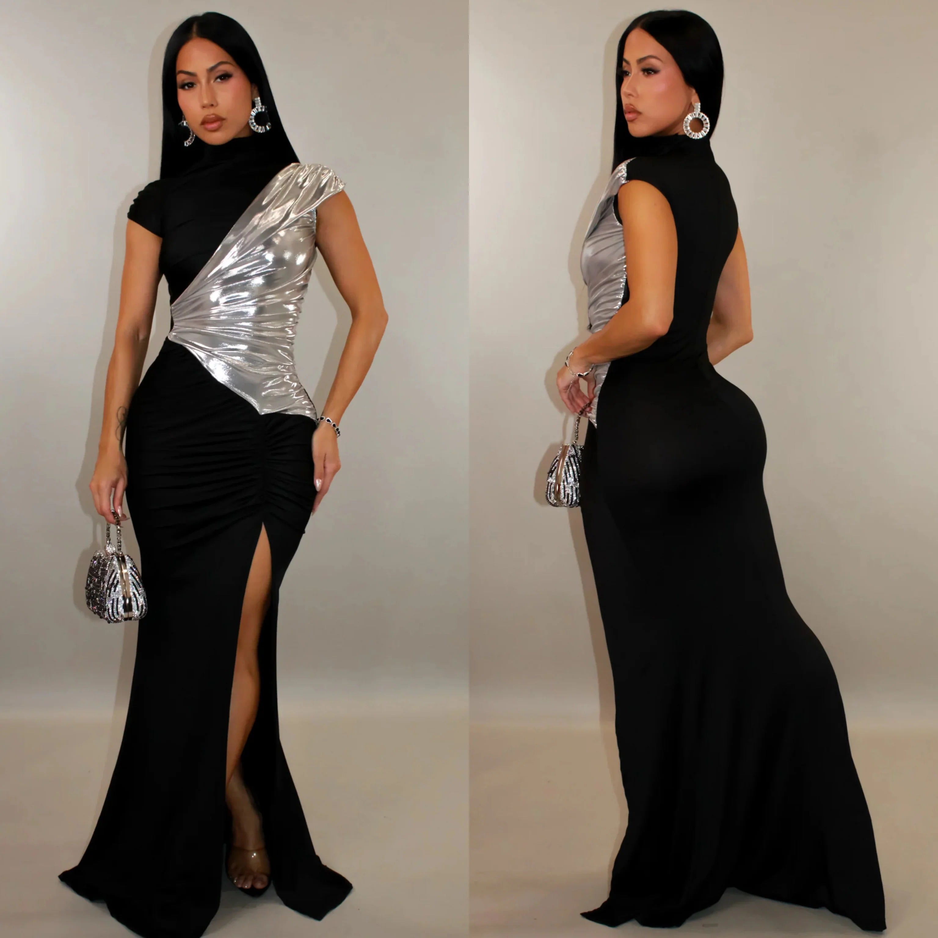 Carrie Metallic Glam Dress – Bold. Sculpted. Unforgettable.