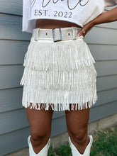 Karsyn White Studded Fringe Skirt