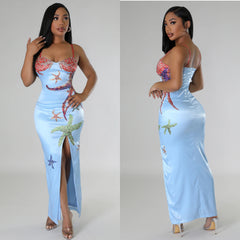 Oceana Luxe Embellished Maxi Dress