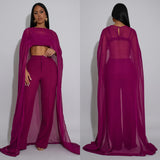 Velora Luxe Magenta Cape Set