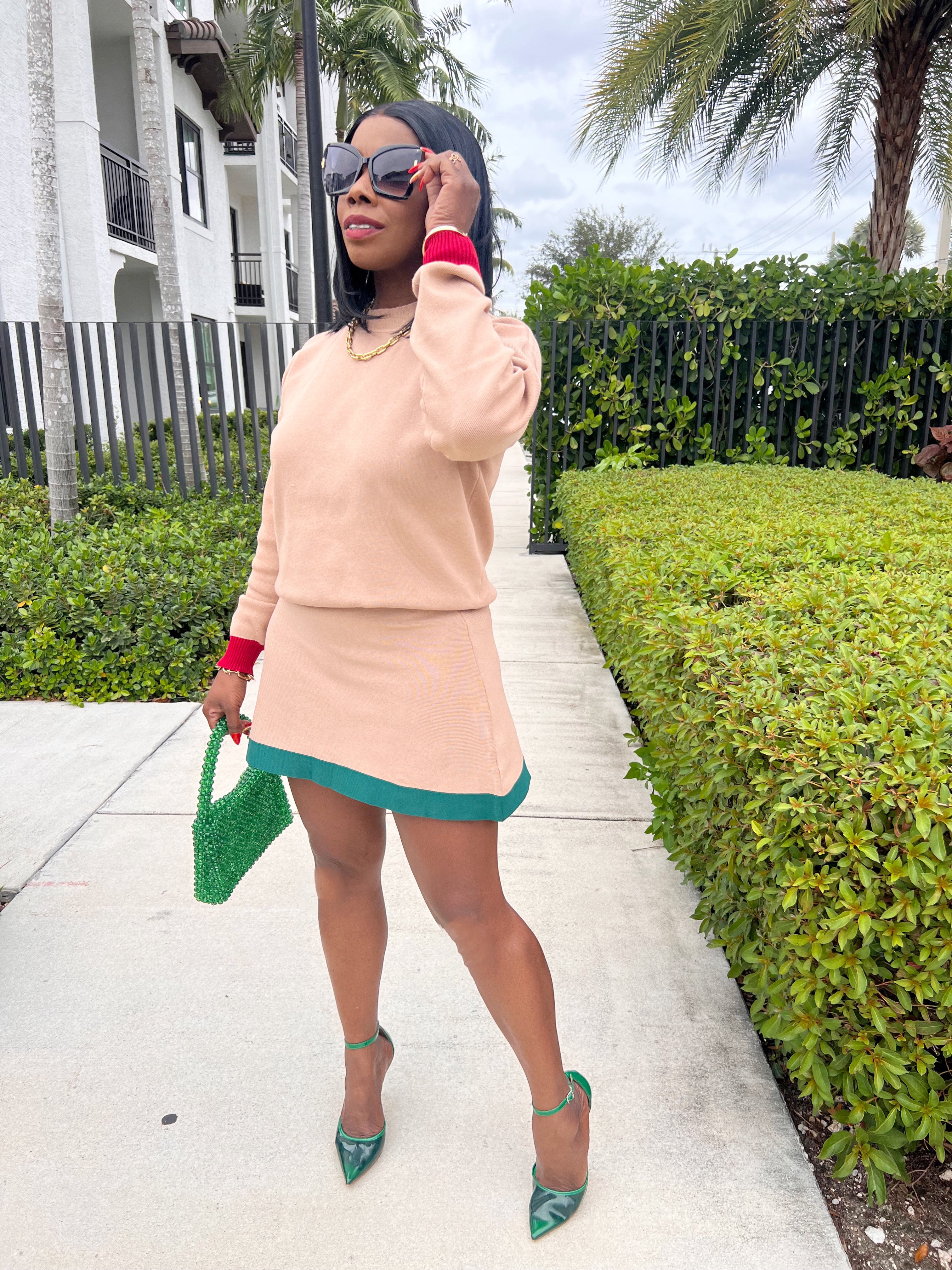 Savannah Color Block Skirt Set