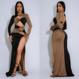 Paula Cut Out Two Tone Maxi Dress