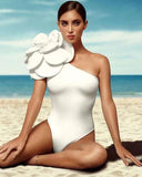 Gina White Flower Swimsuit