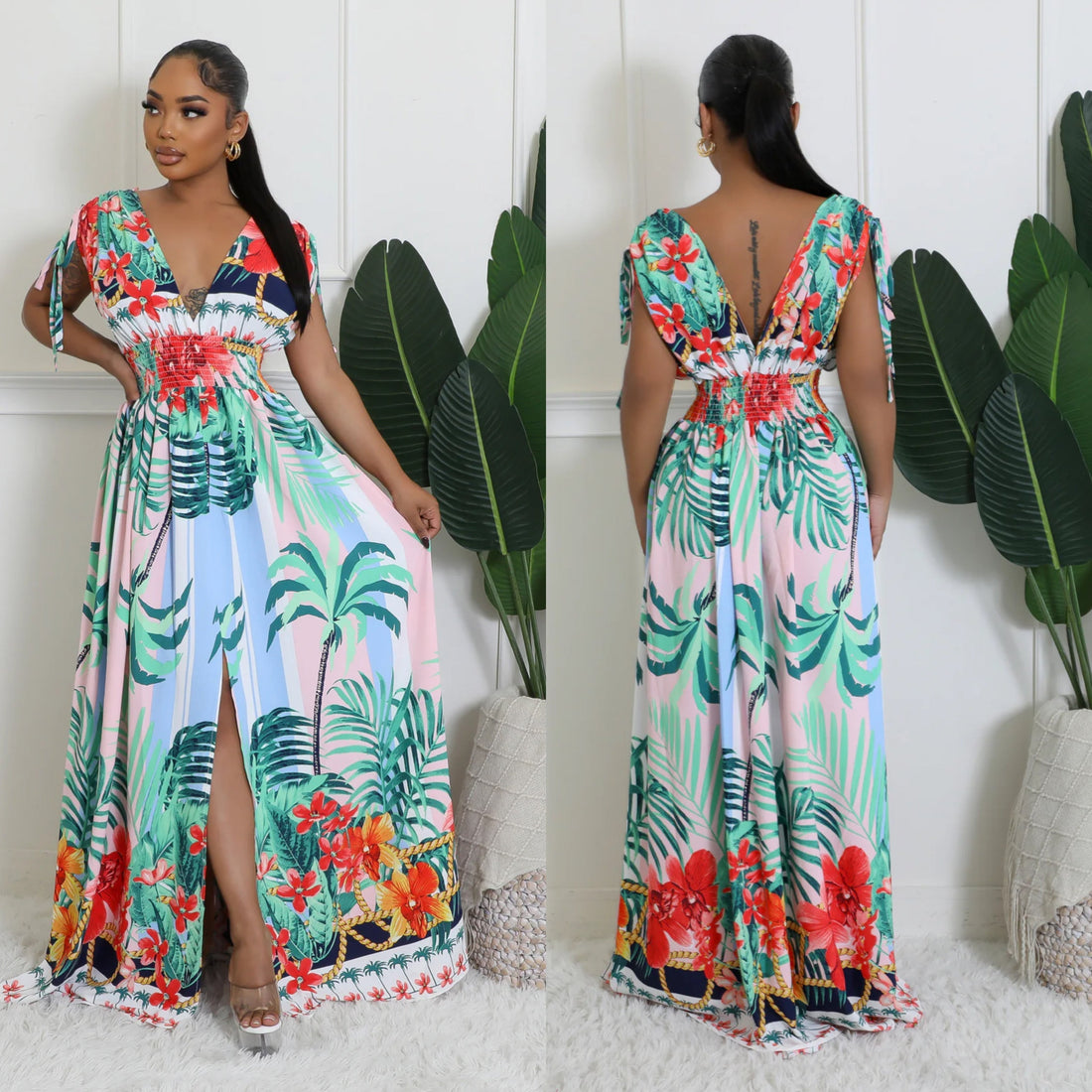 Solange Tropical Maxi Dress