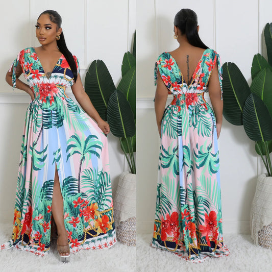 Solange Tropical Maxi Dress