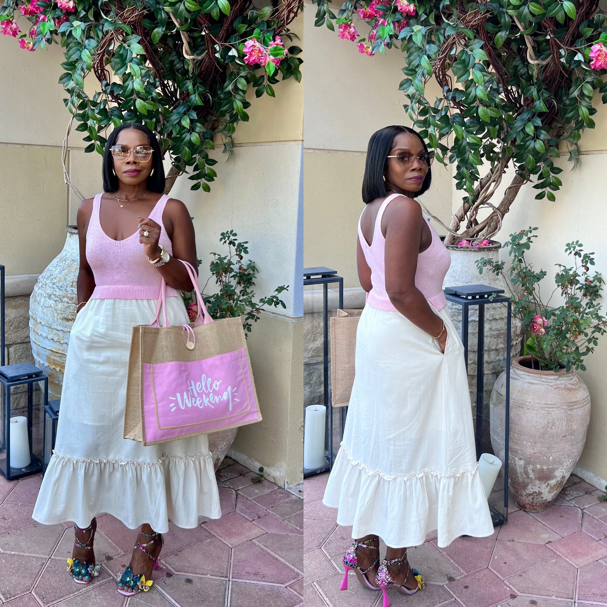 Effortlessly Chic: The Cute and Chic Pocketed Two Tone Midi Dress ...