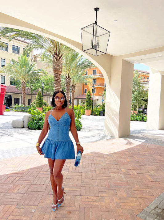 Chantel Denim Romper – Flirty, Feminine Summer Style