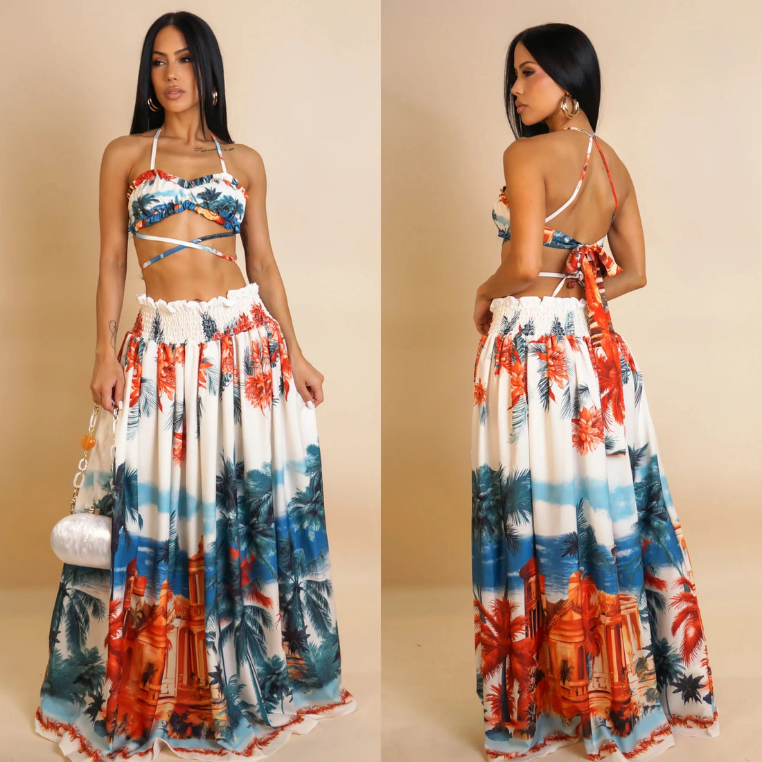 Malani Island Skirt Set – Tropical Two-Piece for Sun-Soaked Style