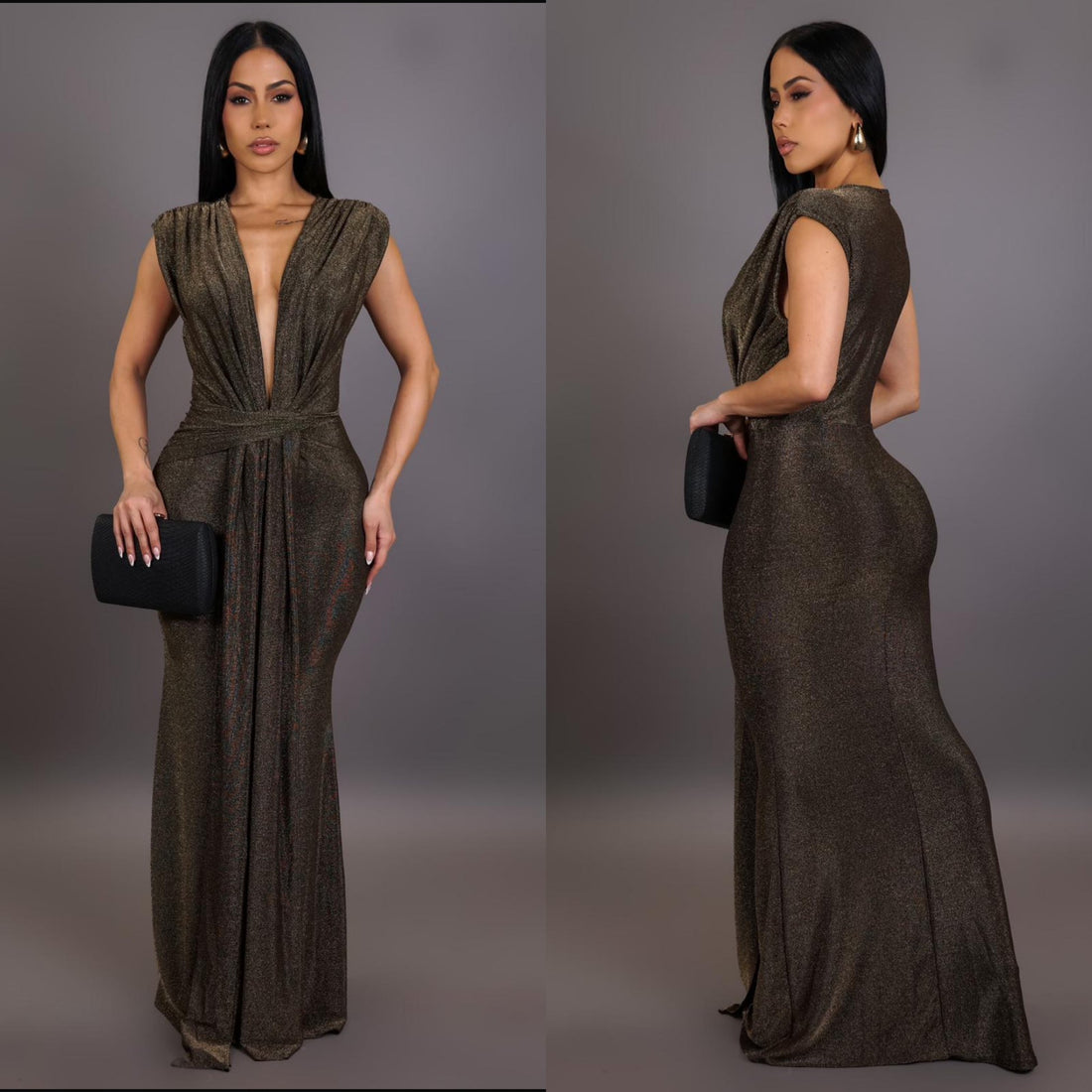 Rosalie Metallic Dress: Timeless Elegance Meets Shimmering Glamour