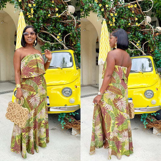 Tropical Palm Maxi Dress