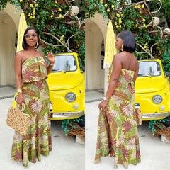 Tropical Palm Maxi Dress