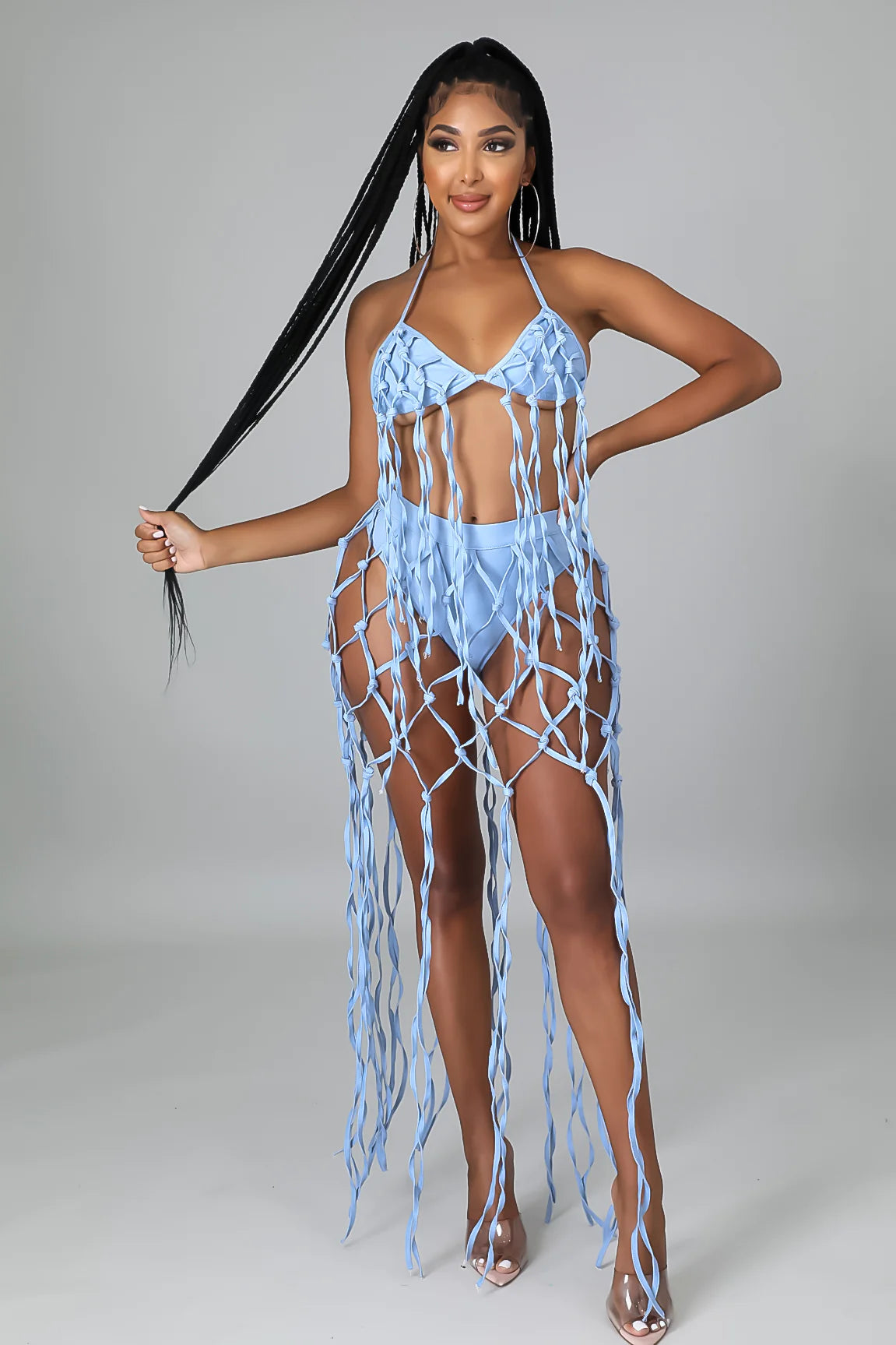 Trina Light Denim Set
