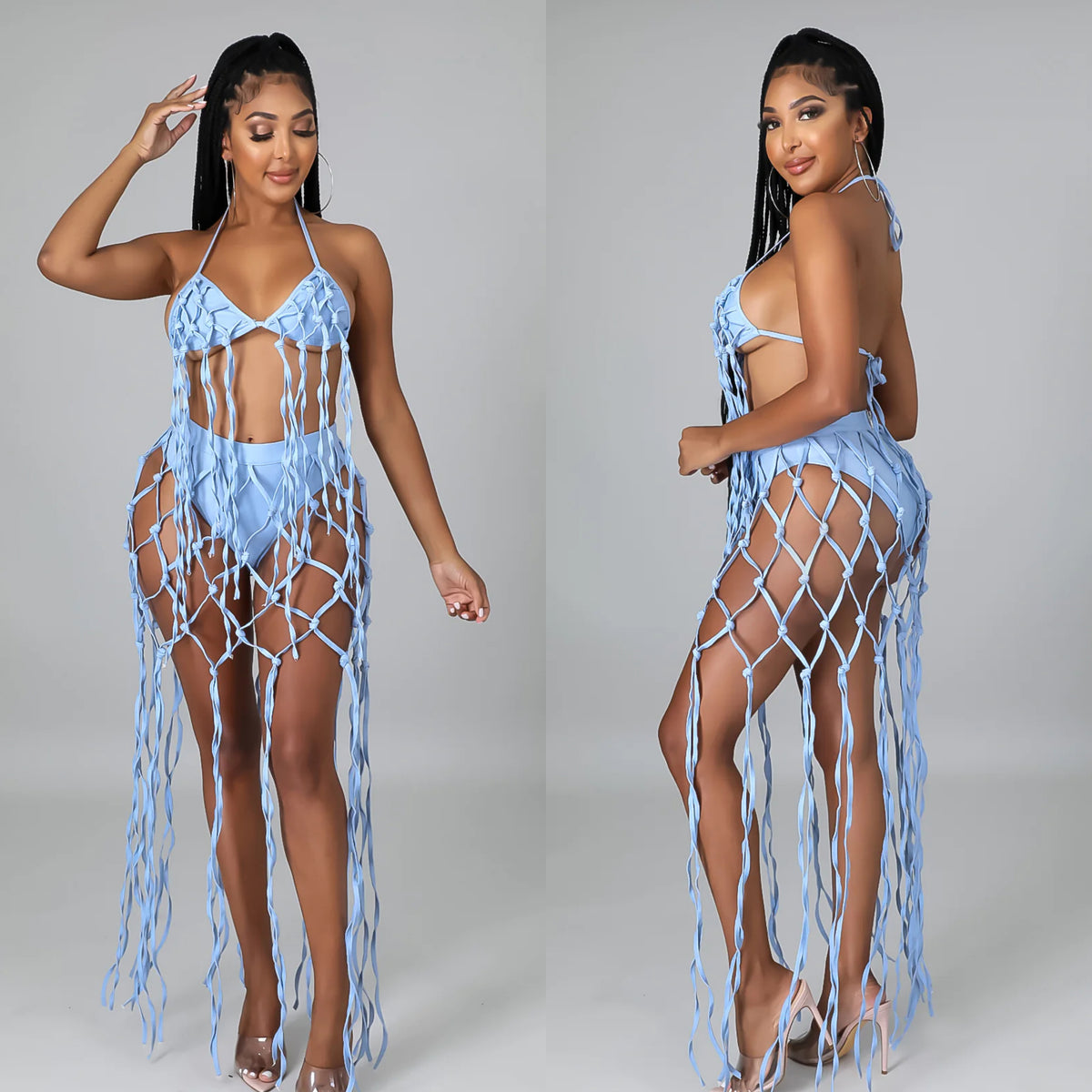 Trina Light Denim Set