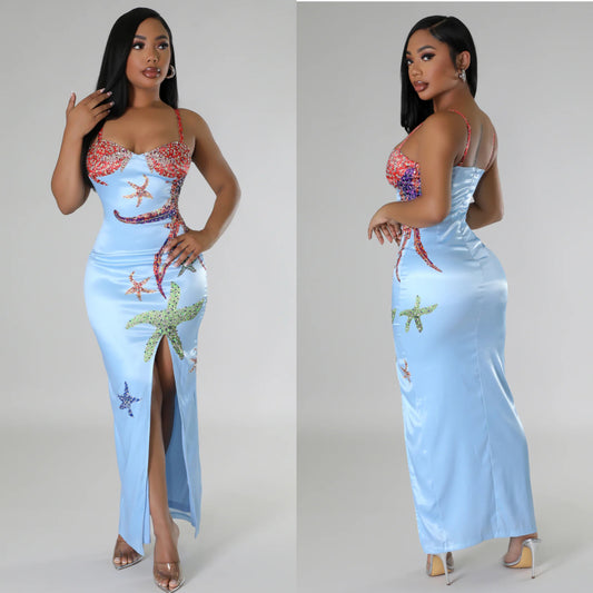 Oceana Luxe Embellished Maxi Dress