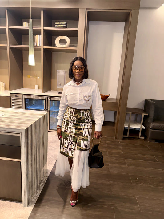 Camo Statement Mesh Skirt