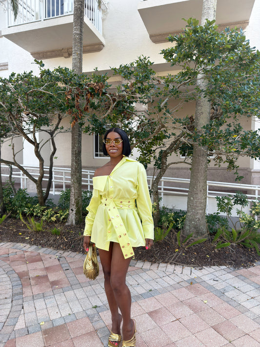 Alora One Shoulder Shirt Dress