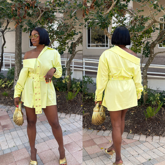 Alora One Shoulder Shirt Dress