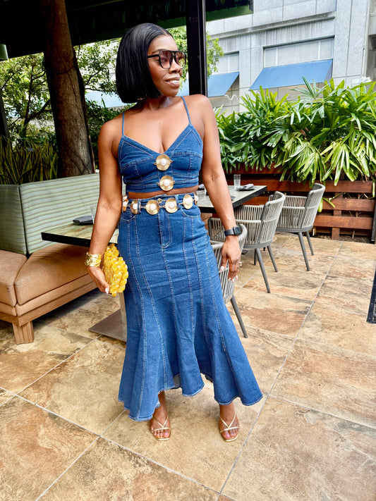 Genie Denim Skirt Set