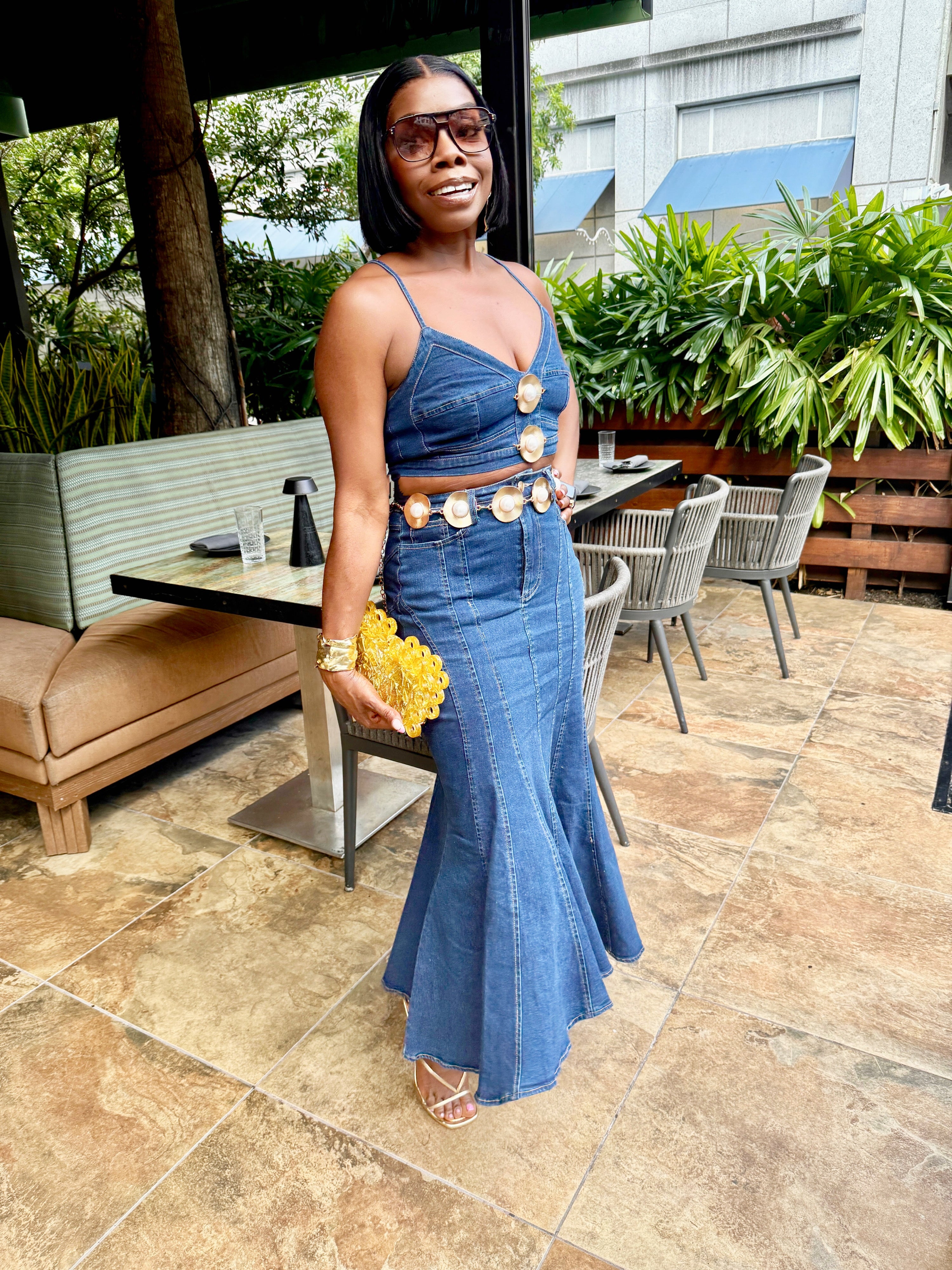 Genie Denim Skirt Set