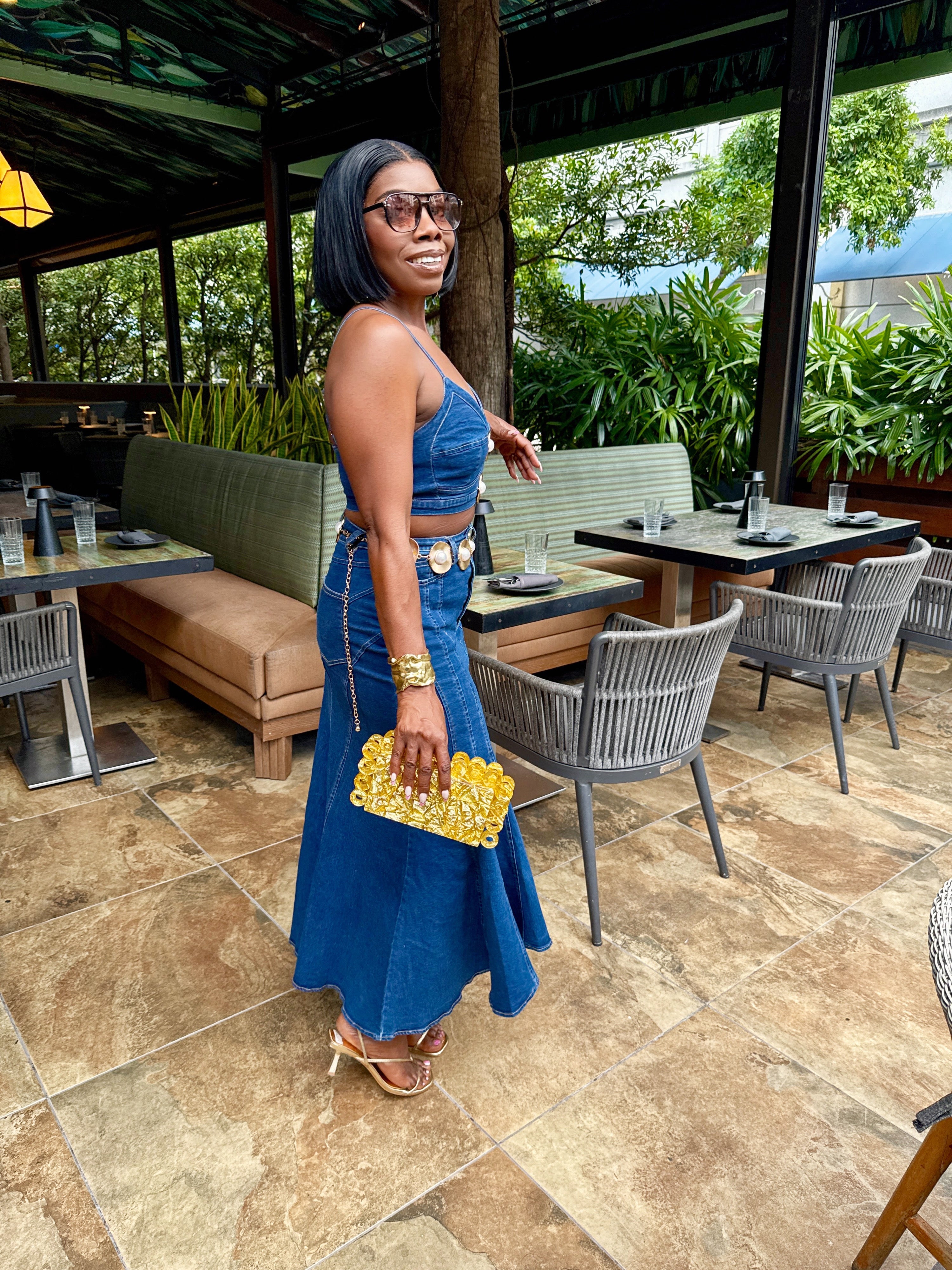 Genie Denim Skirt Set