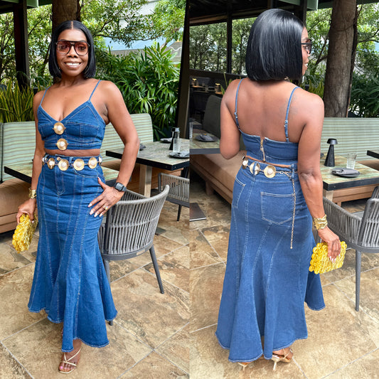 Genie Denim Skirt Set