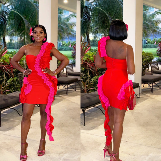 Janice Ruffle Mini Dress