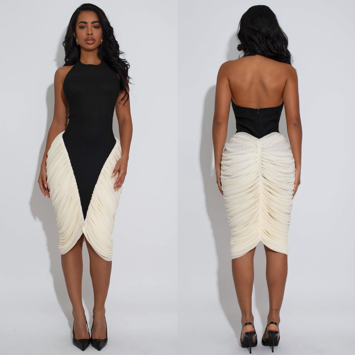 Shantira Contrast Midi Dress