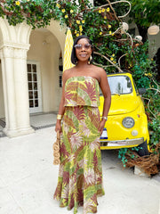Tropical Palm Maxi Dress