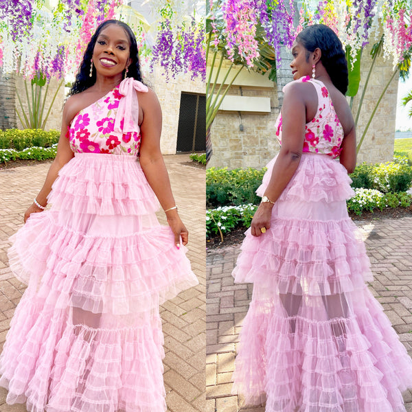 Dania Floral And Tulle Dress
