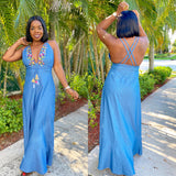 Elaine Light Denim Maxi Dress