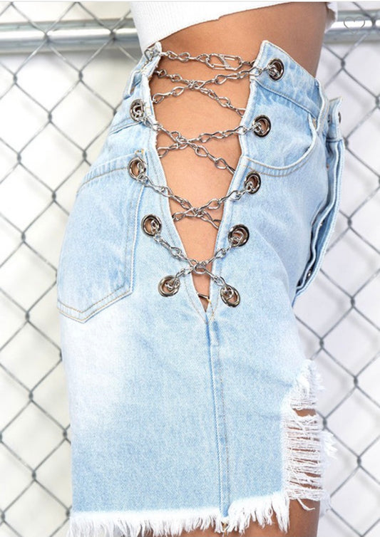 Jenesis Distressed Denim Shorts