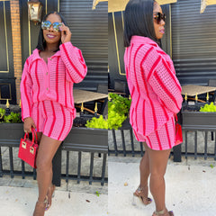Janetta Cardigan And Shorts Set