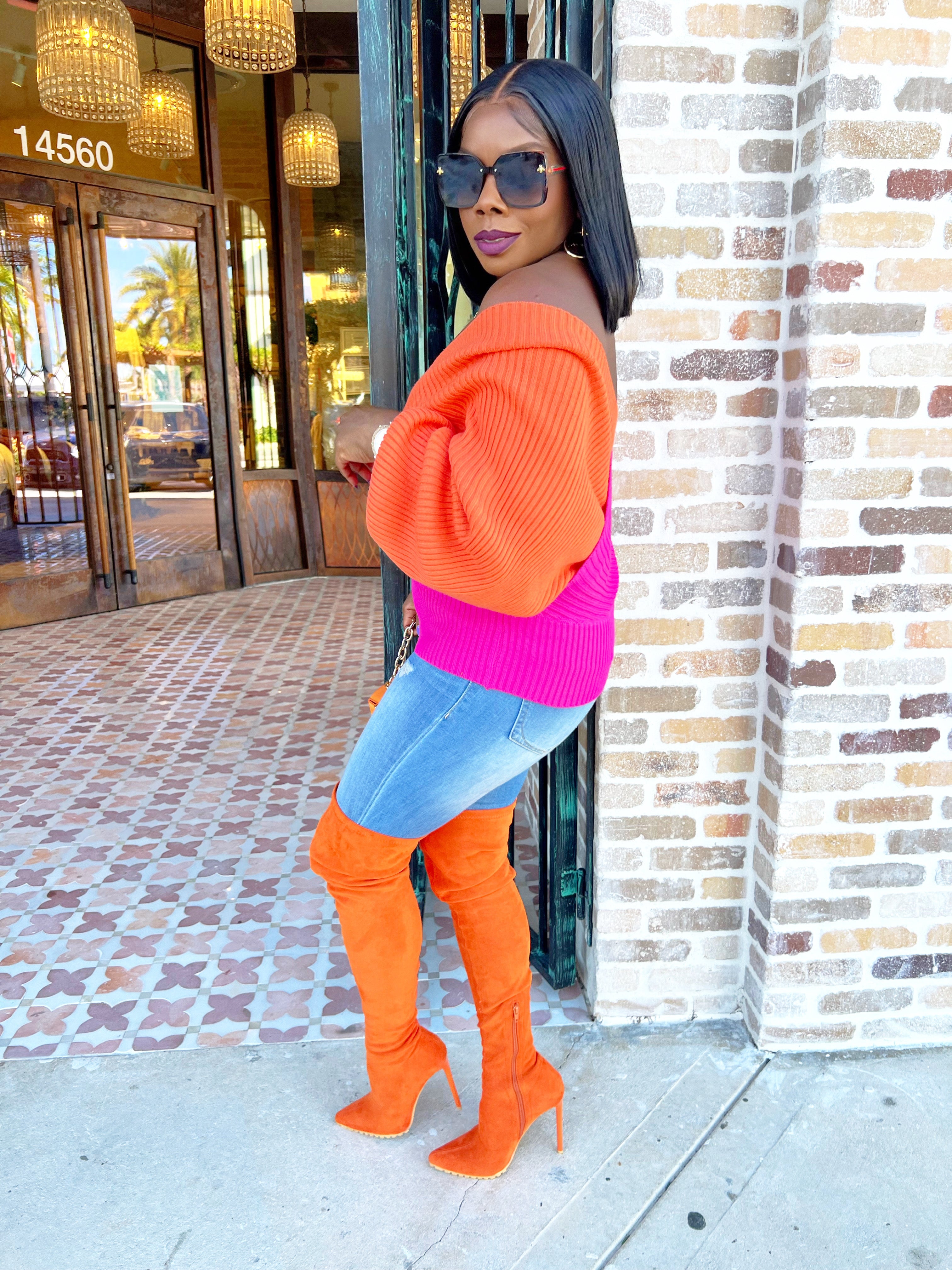 Judene Two Tone Sweater