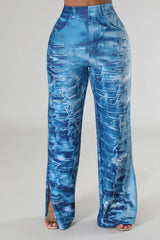 Shoma Denim Print Pants